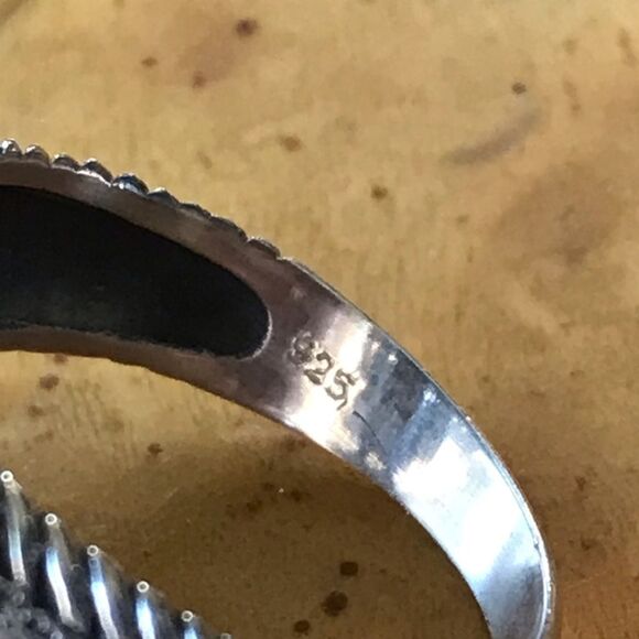 Australian Blue Opal Sterling Silver Butterfly Ring - Picture 5 of 8